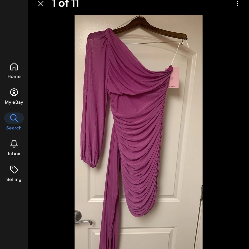 HelloMolly Dress Party Med  US 6 Shoulder Ruched Elegant One-Shoulder Pink Dress